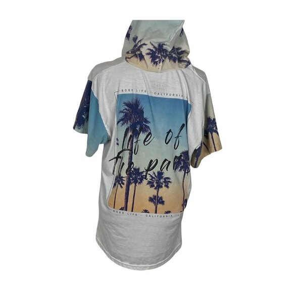 FRESH LAUNDRY Hoodie Graphic Print Tropical California Shirt White XL 18-8 - Picture 3 of 9
